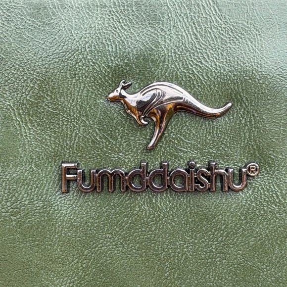 FUMDDAISHU FASHION Soft Leather Crossbody Versatile Boston Bag Green and Brown - Picture 10 of 16